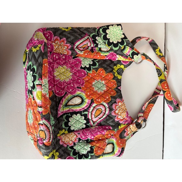 Vera Bradley Quilted Floral Shoulder Bag Purse Colorful Bohemian Hobo Bag - Picture 5 of 7
